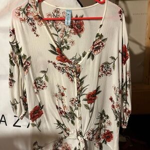 Elegant Floral Button-Down Blouse